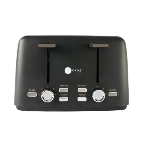 Afra Electric Toaster 4-Slot 7 Way Heat Setting 1600W Black AF24700TOBL
