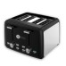 Afra Electric Toaster 4-Slot 7 Way Heat Setting 1600W Black AF24700TOBL